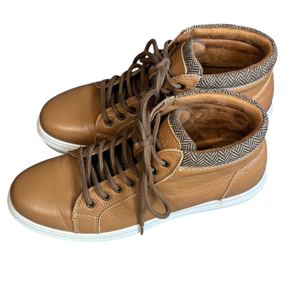 Arkbird Chukka Boots Mens 8 Tan EXCELLENT Leather Lace-up High Top Sneakers